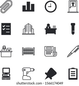 office vector icon set such as: floppy, button, apparel, construction, watch, job, clinic, view, device, buildings, built, ring, number, thumb, ward, neck, tack, text, shop, time, real, new, write