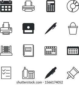 office vector icon set such as: bulletin, steps, checklist, ancient, clipboard, desk, circular, pad, list, row, approved, connection, toy, glass, job, notes, thin, diagram, dial, learn, paperwork