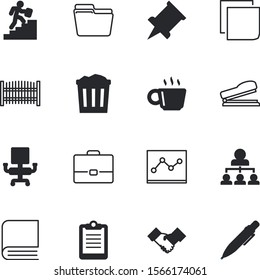 office vector icon set such as: hierarchy, mocha, knowledge, agreement, comfortable, write, employment, showing, interior, break, planning, coach, leather, meeting, economy, handshake, notice