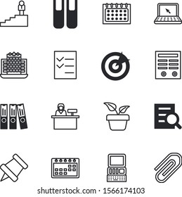 office vector icon set such as: sport, new, customer, folder, pots, paperwork, front, retro, signing, room, encyclopedia, cover, fashion, urban, government, man, progress, magnification, stairway