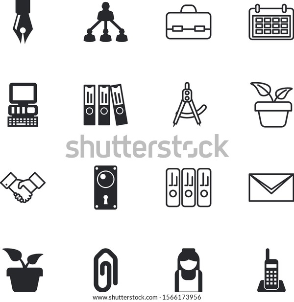 office vector icon set such as: fountain,\
painting, date, suitcase, physician, postage, profession,\
protection, repair, divider, mathematics, server, station,\
agreement, together, medic,\
designer