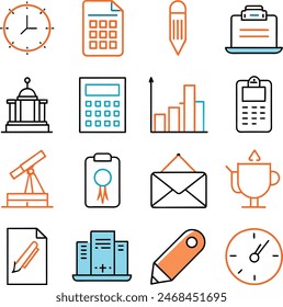 Conjunto de iconos vectoriales de oficina