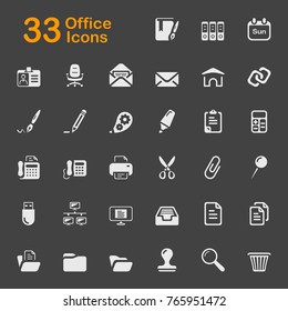 Office vector icons for mobile phone interface, web, applications