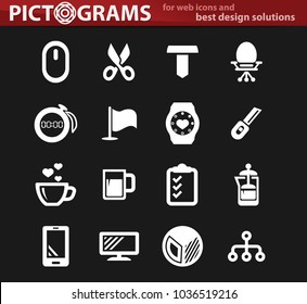 Office vector icons for user interface design