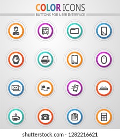 Office vector icons for user interface design