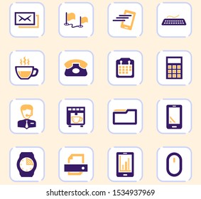 Office vector icons for user interface design