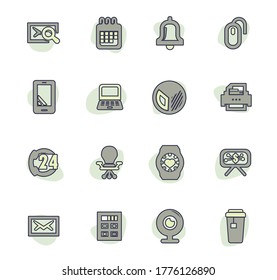 Office vector icons for user interface design