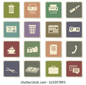 office vector icons for user interface design