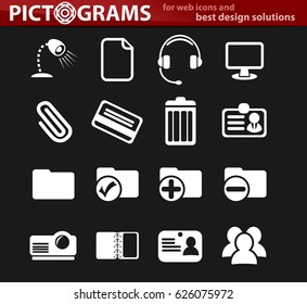 office vector icons for user interface design