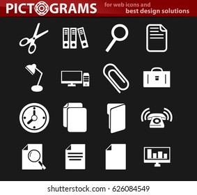 office vector icons for user interface design