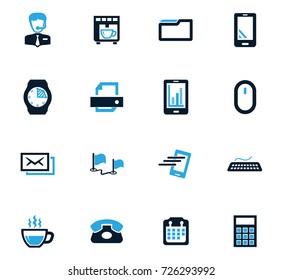 Office vector icons for user interface design