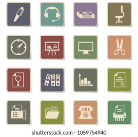 office vector icons for web and user interface design