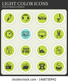 office vector icons for web and user interface design