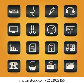 office vector icons for web and user interface design