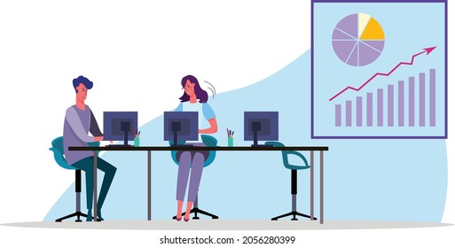 Diseño plano de ilustración de vector de Office
