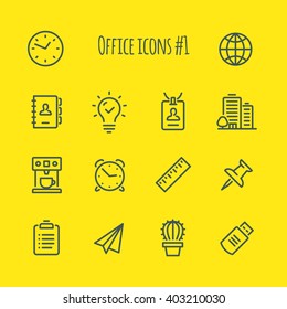 Conjuntos de iconos de línea de vectores de Office 1
