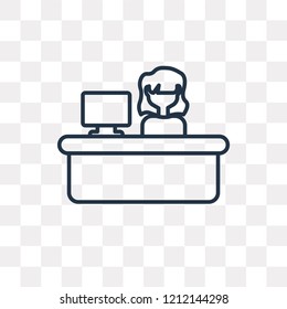 Office vector outline icon isolated on transparent background, high quality linear Office transparency concept can be used web and mobile