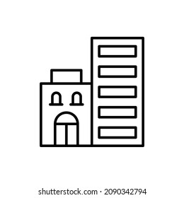 Icono de contorno vectorial de Office para web aislada en archivo EPS 10 de fondo blanco
