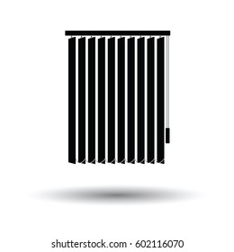 Office vertical blinds icon. White background with shadow design. Vector illustration.