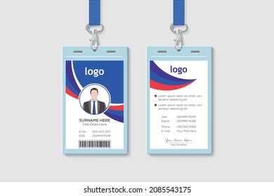 
Office Vertical Double-sided ID Card Template. Flat Identity Card Design Vector Illustration