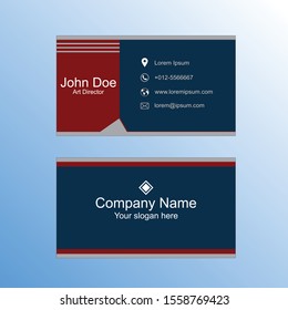 Office Visiting Abstract card, Creative blue Corporate Abstract.Business card, Identity card. Red visiting card.