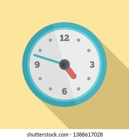 Office wall clock icon. Flat illustration of office wall clock vector icon for web design