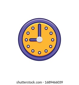 Office wall clock icon. Graphic element illustration with different style on white background. Vector Illustration. 