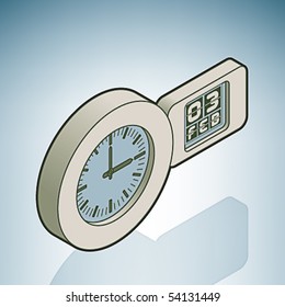 Office Wall Clock (part of the Modern Furniture Isometric 3D Icons Set)
