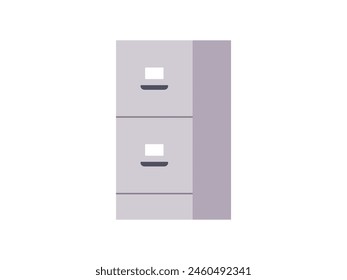 Office wall of filing cabinet, office furniture for document storage, documents data archive storage business administration, business archive, confidential data management flat vector illustration.