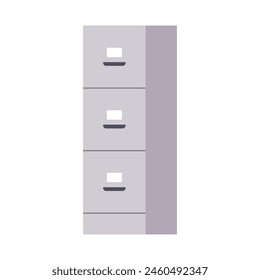 Office wall of filing cabinet, office furniture for document storage, documents data archive storage business administration, business archive, confidential data management flat vector illustration.