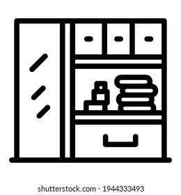Office wardrobe icon. Outline office wardrobe vector icon for web design isolated on white background
