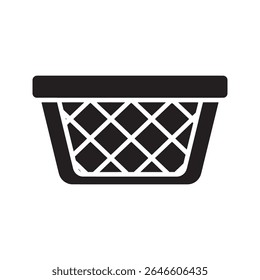 Ícone de glifo do cesto de lixo do Office para lixeira de papel e receptáculo de lixo para coleta de lixo simples vetor gráfico design vetor ícone de glifo sólido
