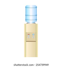Office water cooler with hot and cold drinking water on a neutral background