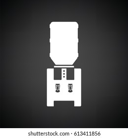 Office water cooler icon. Black background with white. Vector illustration.