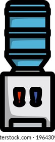 Icono de Refrigerador de agua de Office. Contorno de negrita editable con diseño de relleno de color. Ilustración vectorial.
