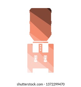 Office water cooler icon. Flat color design. Vector illustration.