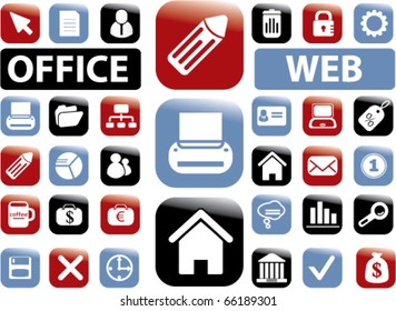 office & web buttons. vector