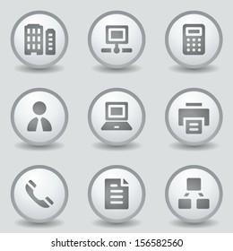 Iconos web de Office, botones de círculo gris