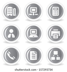 Office web icons, grey glossy circle  buttons