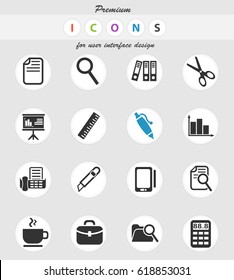 office web icons for user interface design