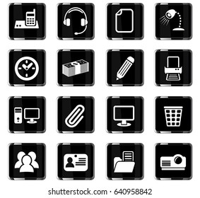 office web icons for user interface design