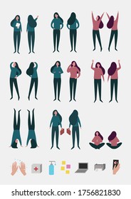 Office webpage icons style in color SET