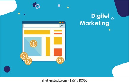 office website flat design easy to use template mobile apps management idea 