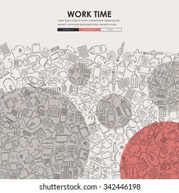 office Website Template Design with Doodle Background
