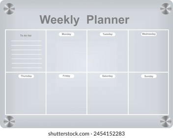 Office weekly planner. vector illustration