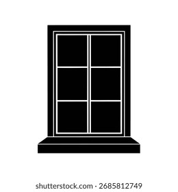 ilustração de arte vetorial de silhueta de exibição de janela do Office