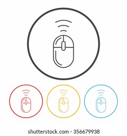 Office wireless mouse line icon