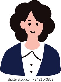 an office woman character flat style isolated on background