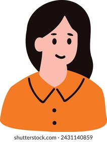 an office woman character flat style isolated on background