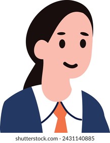 an office woman character flat style isolated on background